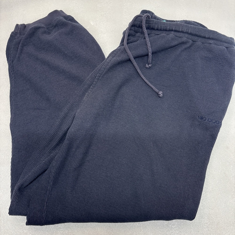 Vintage Big Dogs Sweatpants Mens XL Extra Large Blue Cotton Henley‎ Jogger Pants